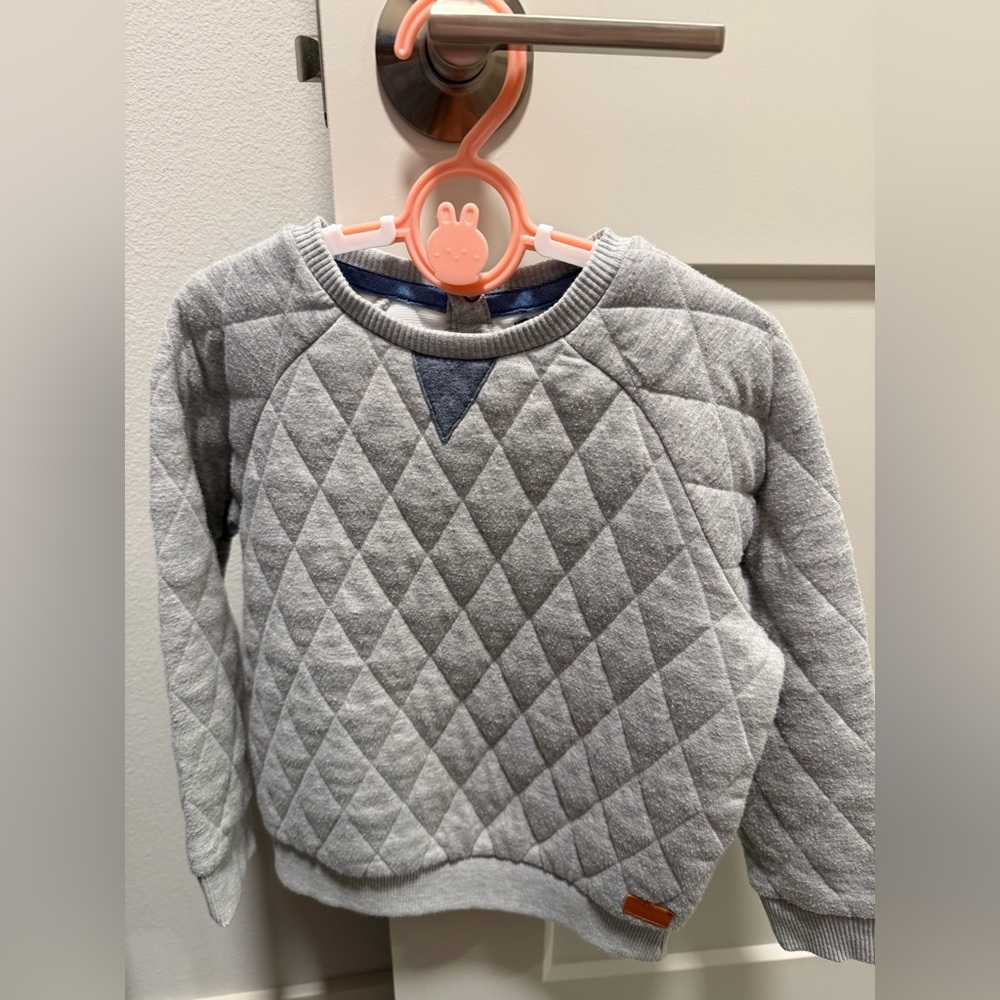 Toddler Boy Grey Quilted Sweatshirt Like New: 7 For All Mankind